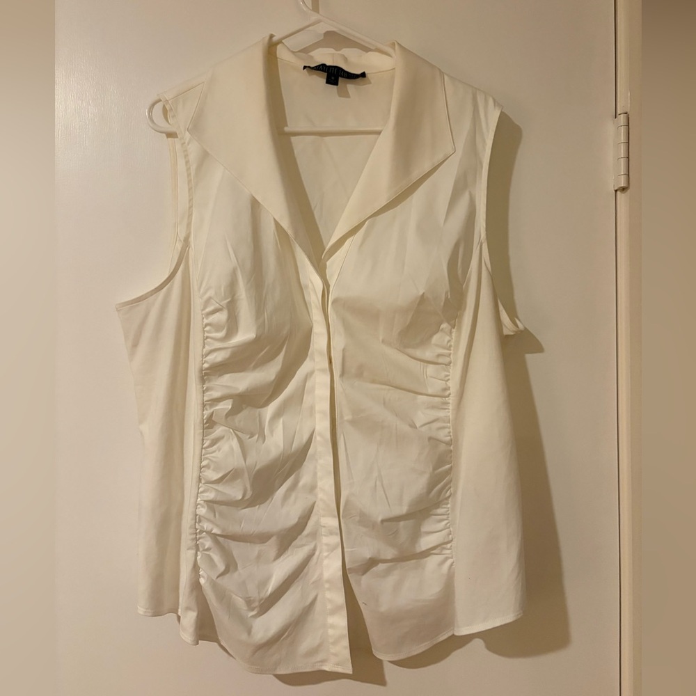 Elegant Cream Sleeveless Blouse